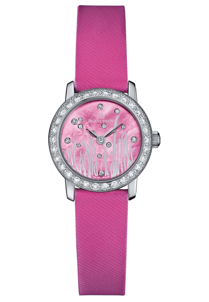Blancpain Ladybird Ultraplate Pink Mother of Pearl Satin Diamond Ladies Watch - 0062 1954G 52A