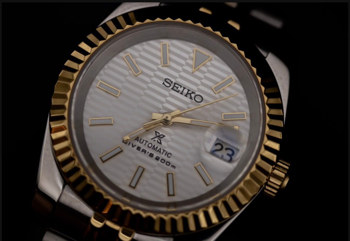 Seikomod White TwoTone DateJust image 5