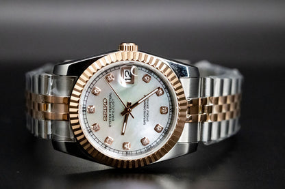 Pearl Baguette DateJust Seikomod image 2