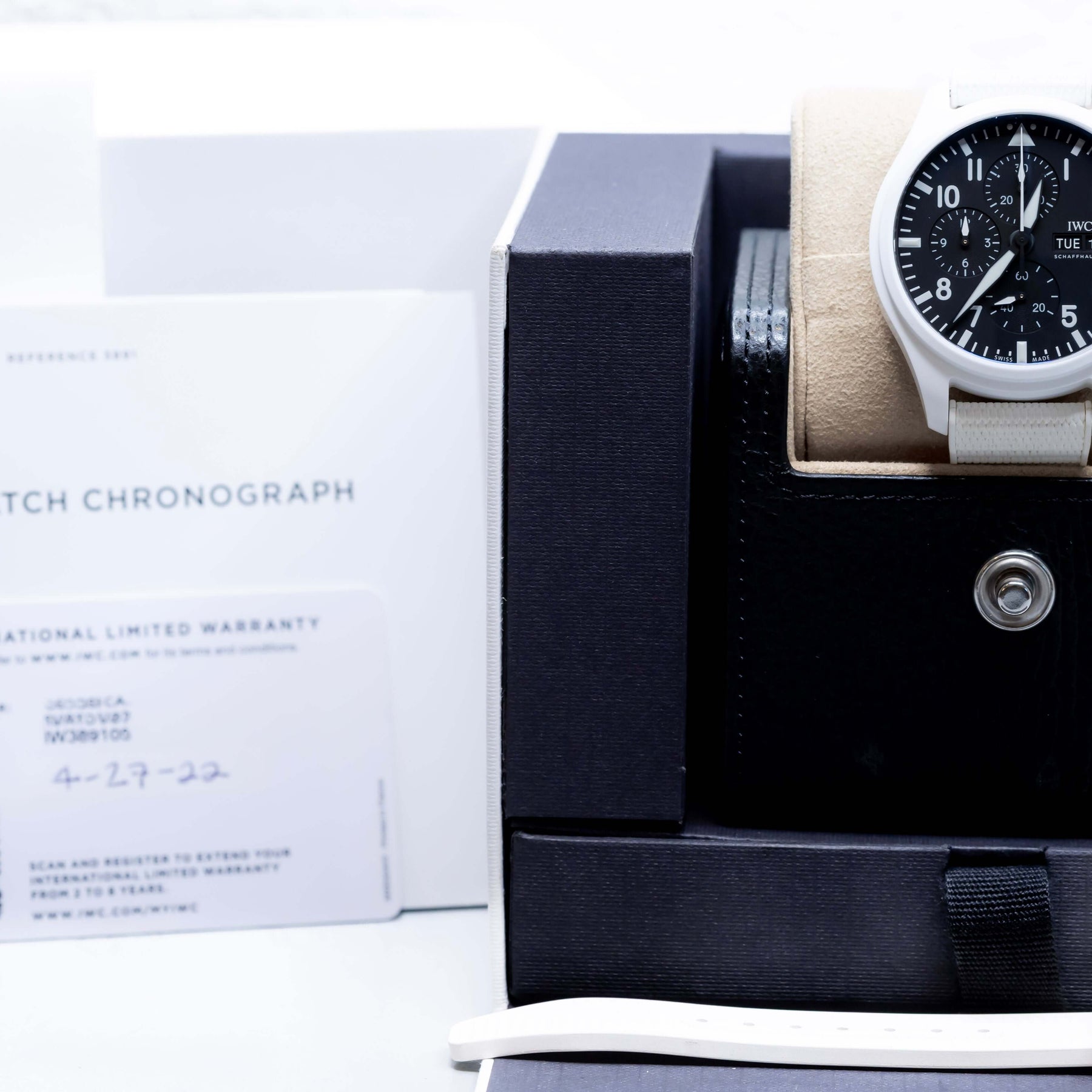 2022 IWC Pilot’s Watch Chronograph TOP GUN “Lake Tahoe” 44.5mm White Ceramic – Ref. IW389105 | Full Set in display box.