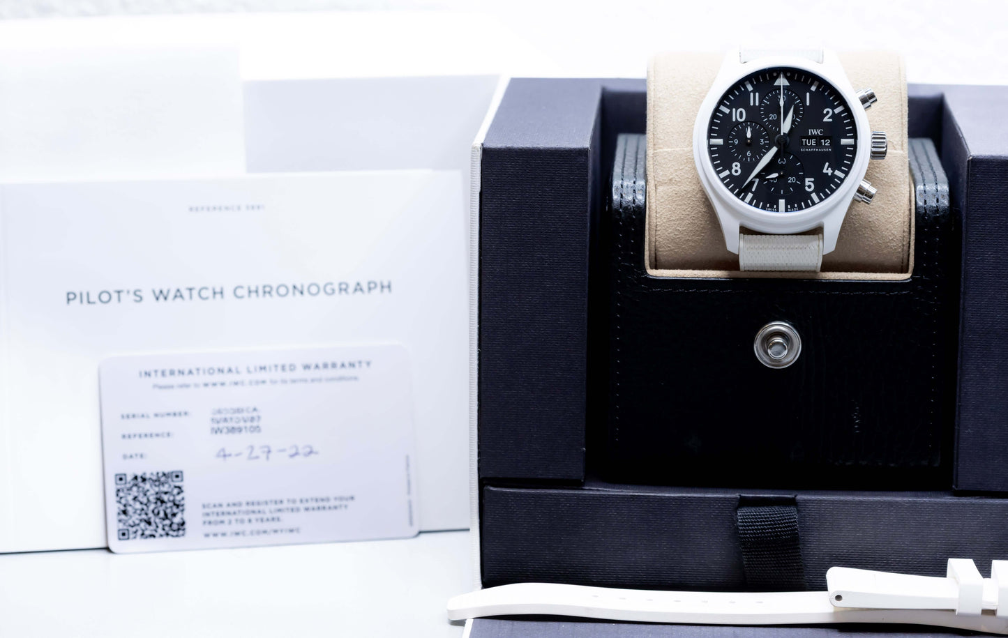 2022 IWC Pilot’s Watch Chronograph TOP GUN “Lake Tahoe” 44.5mm White Ceramic – Ref. IW389105 | Full Set in display box.