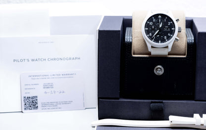 2022 IWC Pilot’s Watch Chronograph TOP GUN “Lake Tahoe” 44.5mm White Ceramic – Ref. IW389105 | Full Set in display box.
