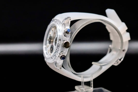 KWC White Ceramic Chronograph showcasing a clear design with ceramic case and mechanical chronograph functions.