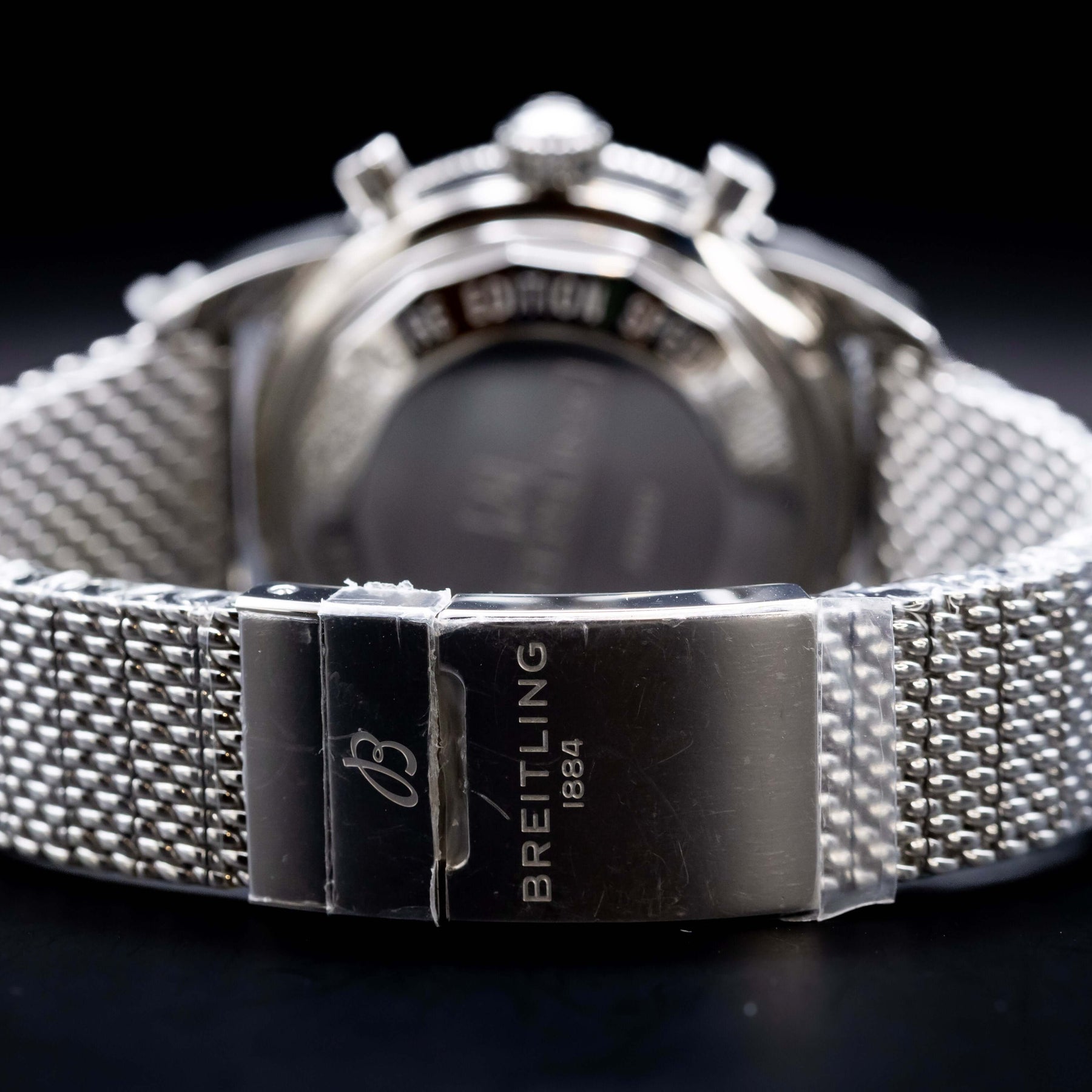 2025 BNIB - Breitling SuperOcean Chronograph Green 44mm- Breitling A13313 with silver mesh bracelet.