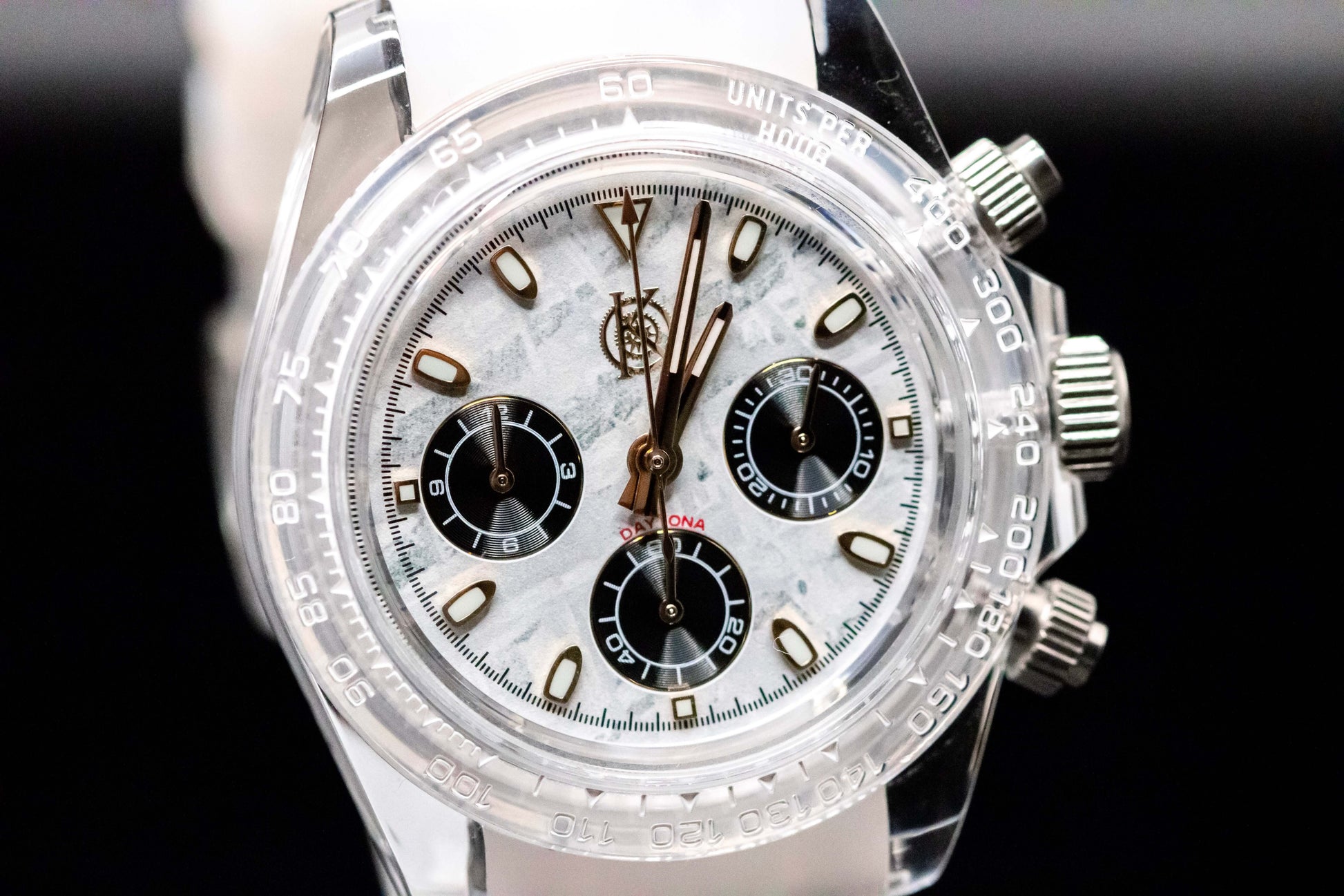 KWC White Ceramic Chronograph watch featuring a custom dial and durable ceramic case, perfect for modern style and functionality.
