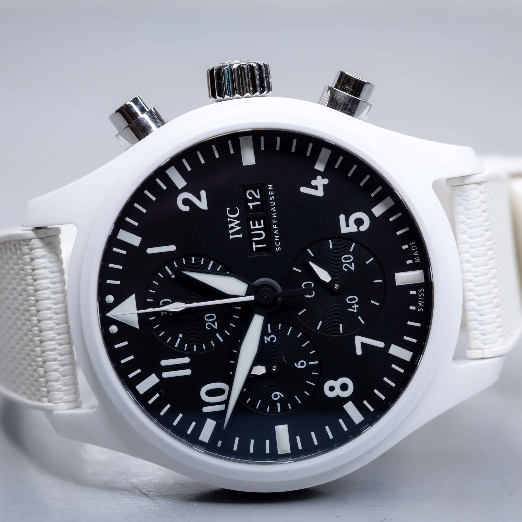 2022 IWC Pilot’s Watch Chronograph TOP GUN “Lake Tahoe” 44.5mm White Ceramic – Ref. IW389105 | Full Set.