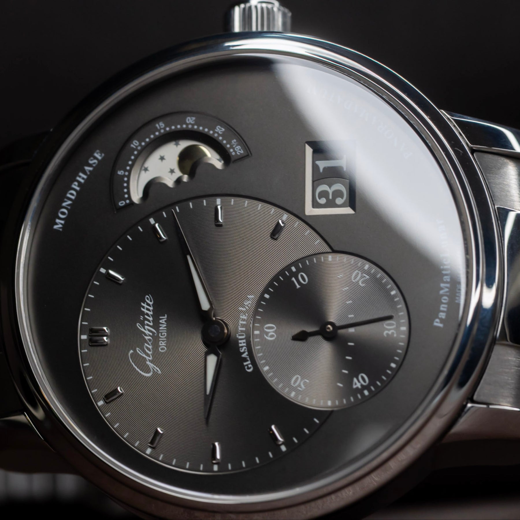 Glashütte Original PanoMaticLunar 1-90-02-43-32-24 Grey Dial 40mm Automatic Big Date