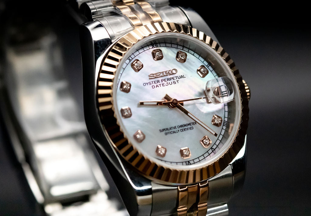 Pearl Baguette DateJust Seikomod image 4