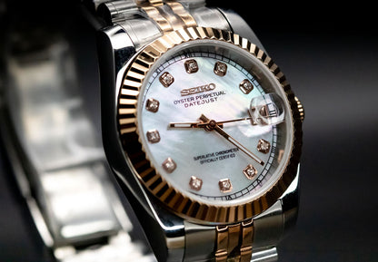 Pearl Baguette DateJust Seikomod image 4