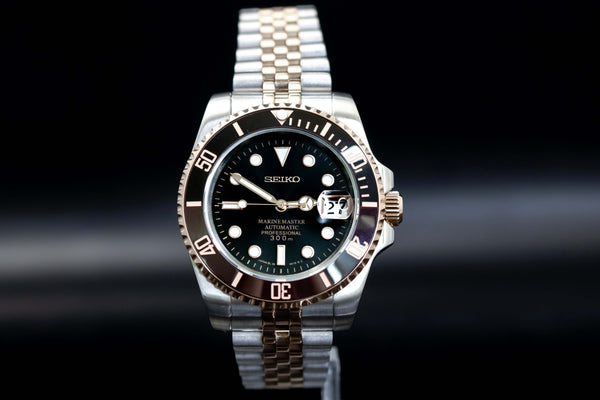 Seikomod Two Tone Root Beer Diver Watch - Unique Design