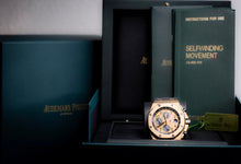 Audemars Piguet Royal Oak Offshore Chronograph 42mm Rose Gold 26470OR in box with instruction papers.