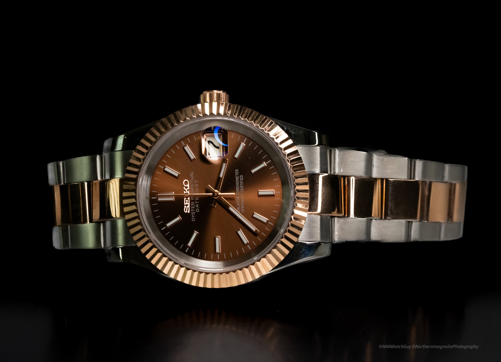 Seikomod Chocolate Two Tone DateJust image 5