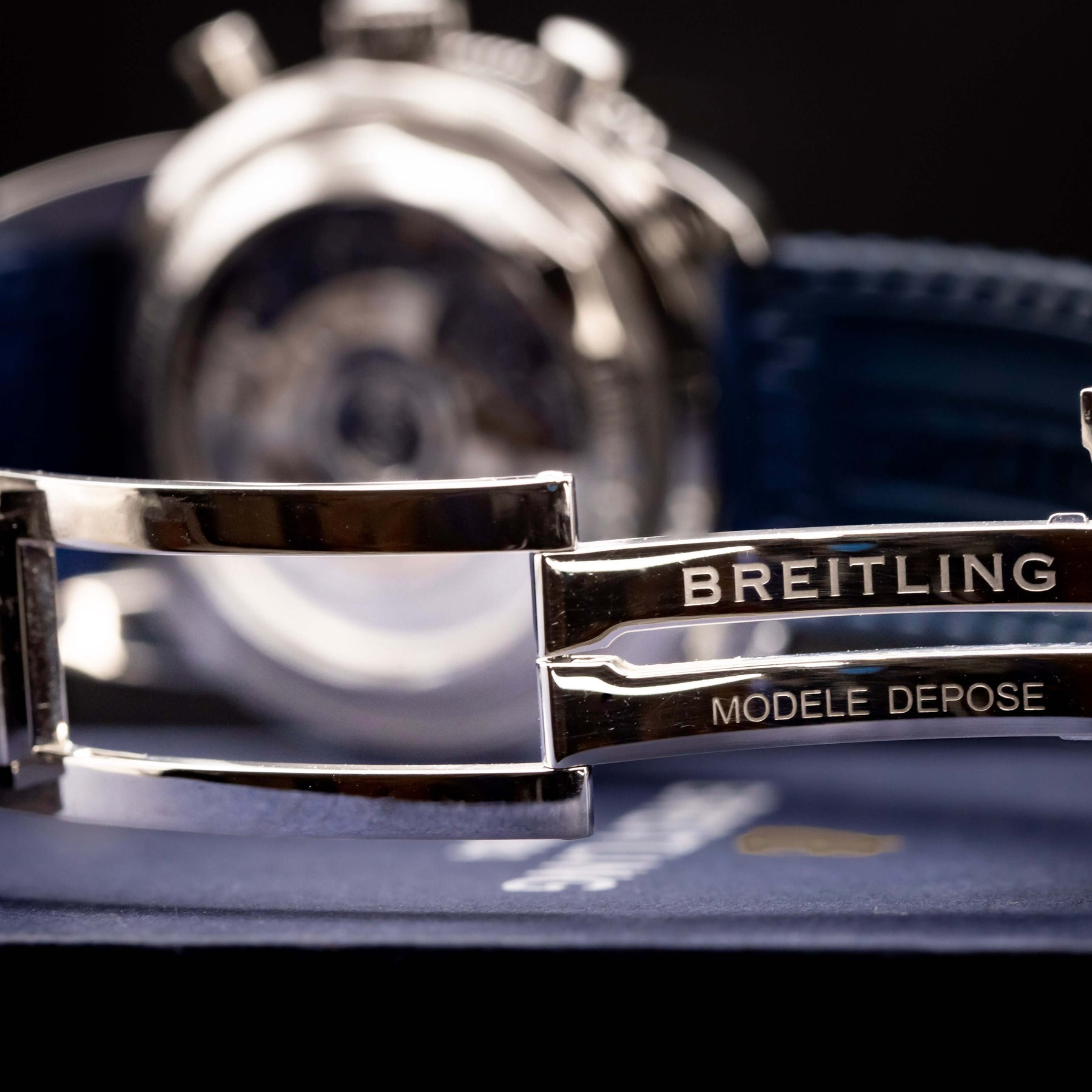 2020 Breitling SuperOcean II Chrono Blue Dial 40MM on Rubber Strap - AB0162 watch clasp detail