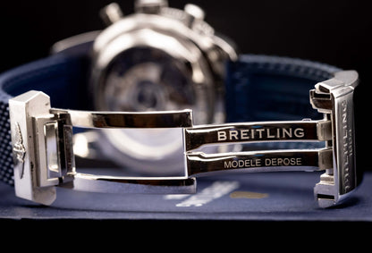 2020 Breitling SuperOcean II Chrono Blue Dial 40MM on Rubber Strap - AB0162 watch clasp detail