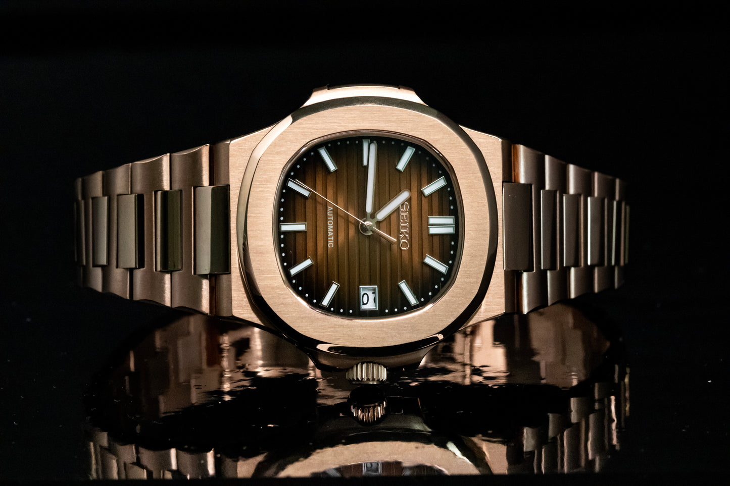 Seikomod Nautilus de oro rosa