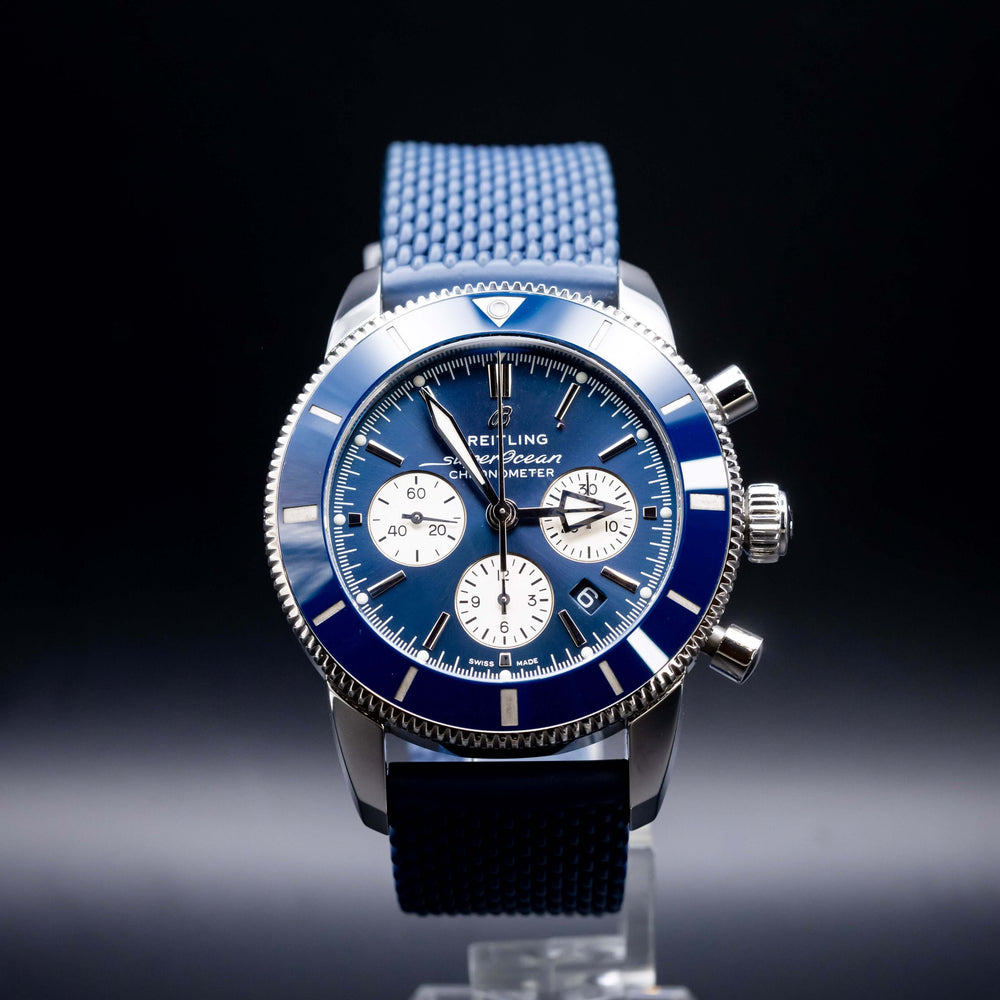 2020 Breitling SuperOcean II Chrono Blue Dial 40MM on Rubber Strap - AB0162