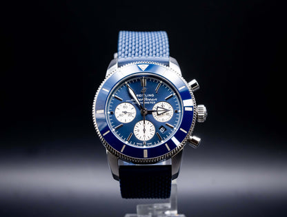 2020 Breitling SuperOcean II Chrono Blue Dial 40MM on Rubber Strap - AB0162