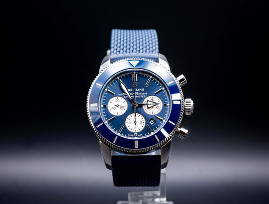 2020 Breitling SuperOcean II Chrono Blue Dial 40MM on Rubber Strap - AB0162