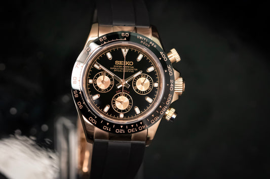 Seikomod Daytona Noir et Or