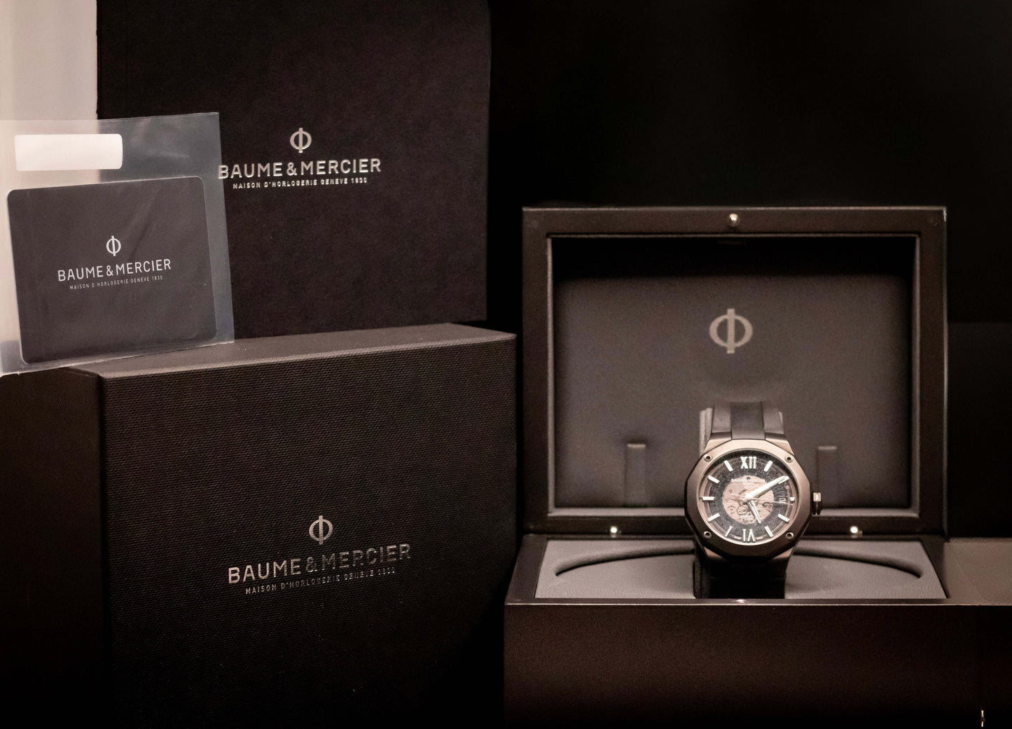 Baume & Mercier Riviera Automatic Skeleton Black-Steel ADLC (Ref. 10617)
