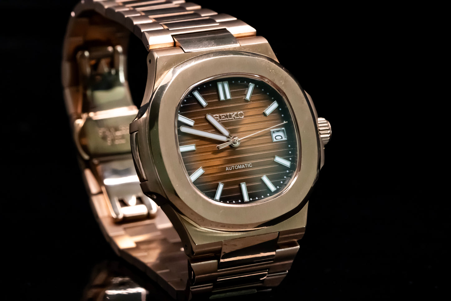 Seikomod Nautilus de oro rosa