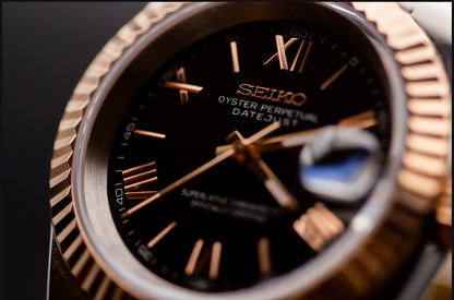 Seikomod Black and Gold Two Tone Date Just image 4
