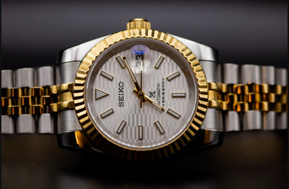 Seikomod White TwoTone DateJust image 4