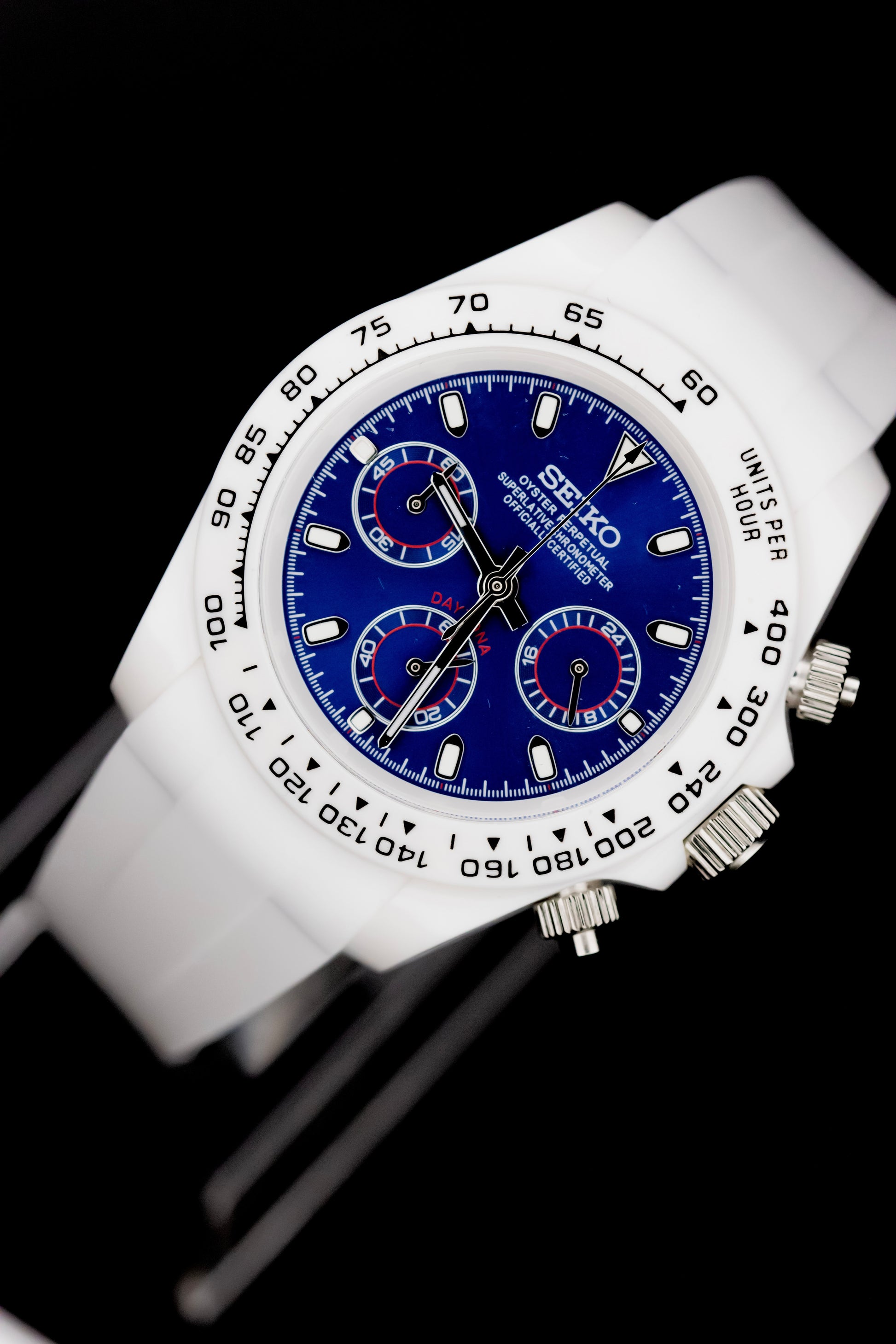Seikomod White Ceramic Daytona image 4