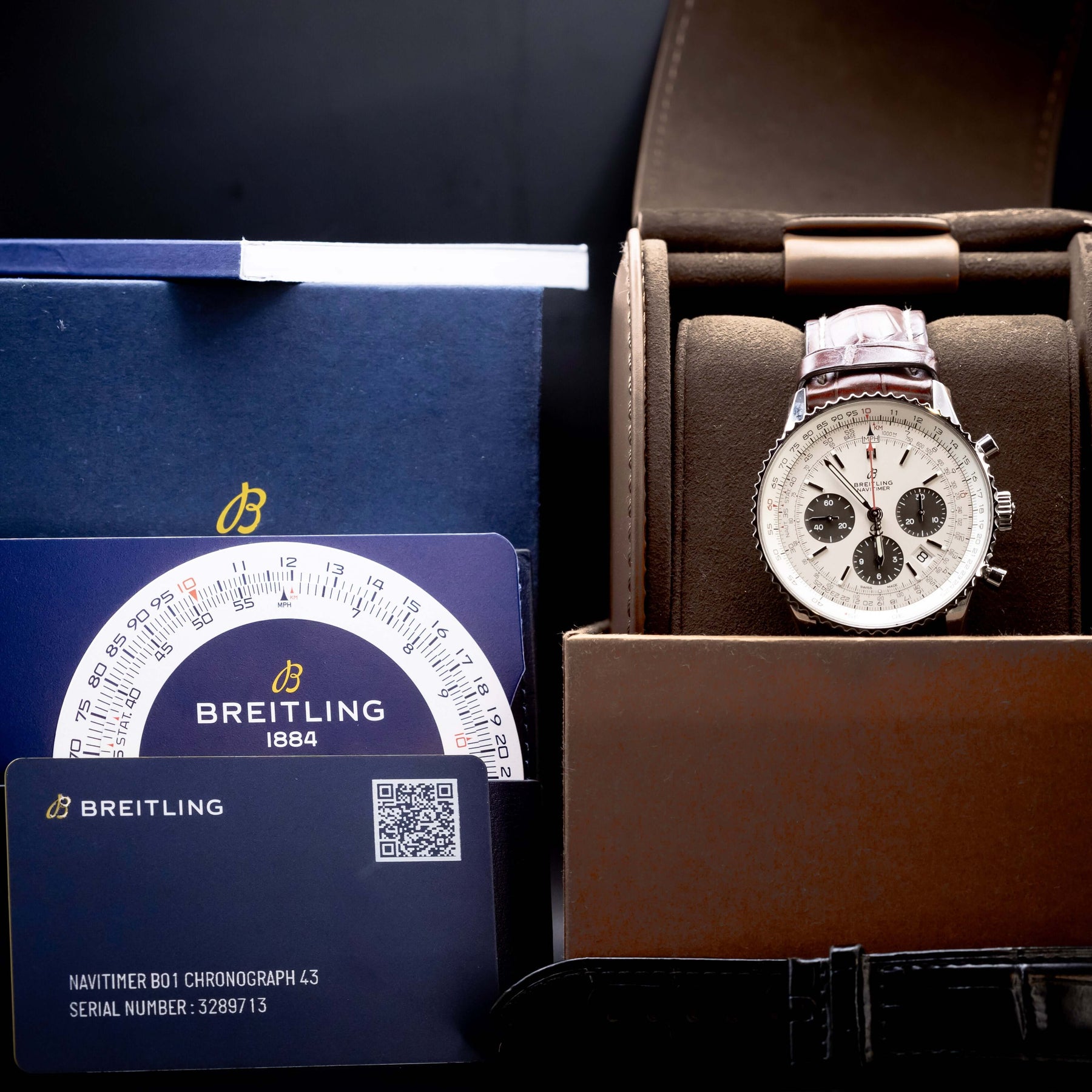 Breitling Navitimer 1 B01 Chronograph 43mm  Ref:AB0121211G1P1 in display box with documentation