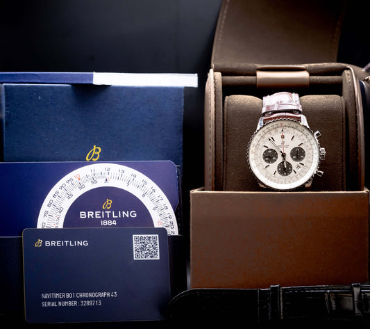 Breitling Navitimer 1 B01 Chronograph 43mm  Ref:AB0121211G1P1 in display box with documentation