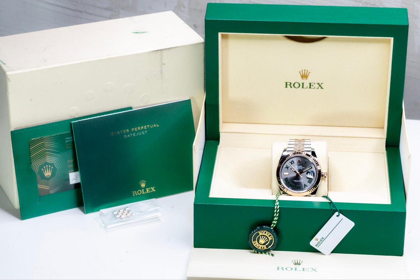 2023 Rolex "Wimbledon" Datejust 41 Everose Complete Set