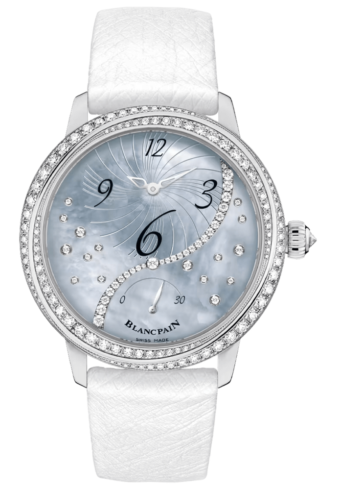 Blancpain Ladybird Heure Decentree White Gold Ostrich Ladies Watch - 3650A 3554L 58B