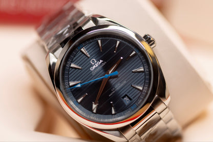 2023 Omega Seamaster Aqua Terra 41mm Blue Dial showcasing refined luxury and precision.