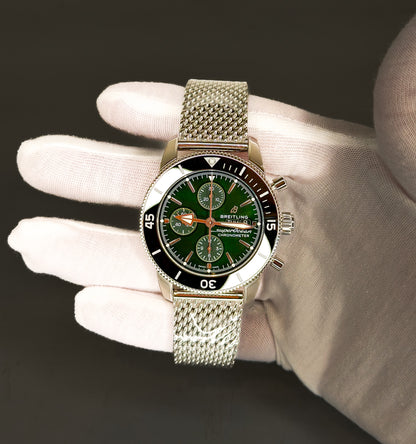 2025 BNIB - Breitling SuperOcean Chronograph Green 44mm- Breitling A13313