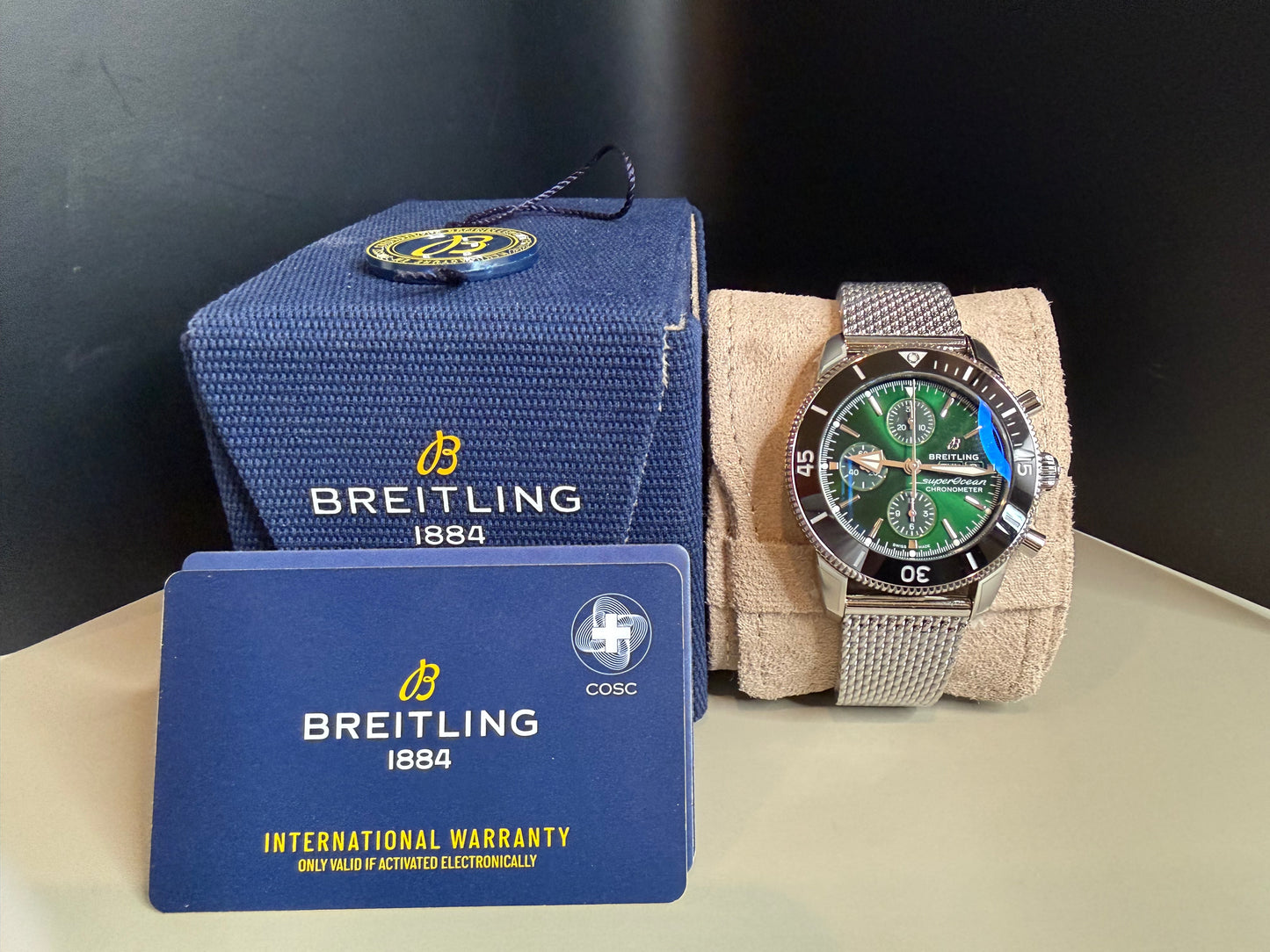 2025 BNIB - Breitling SuperOcean Chronograph Green 44mm- Breitling A13313