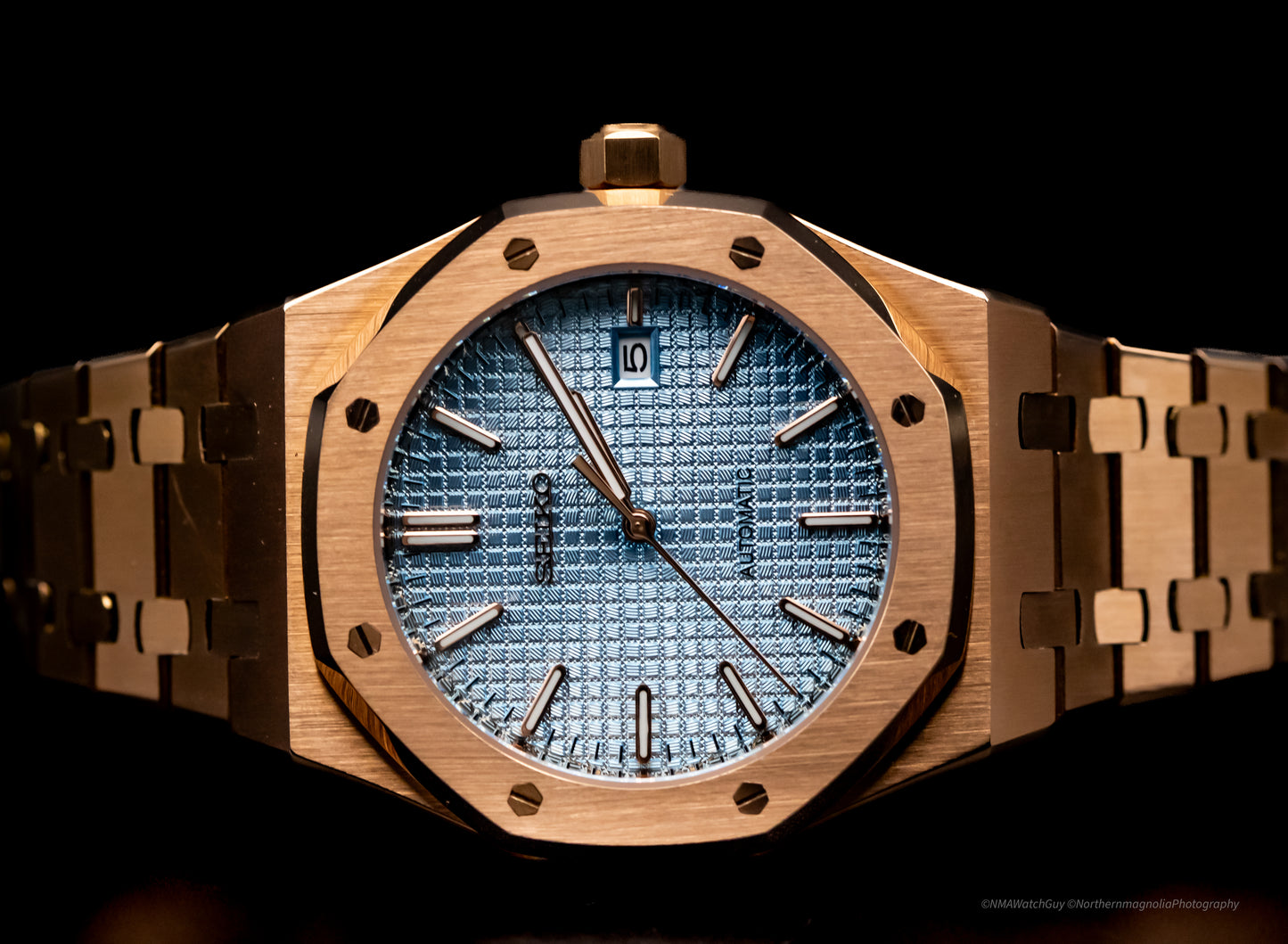 Seikomod Oak Rose Gold - SkyBlue image 2