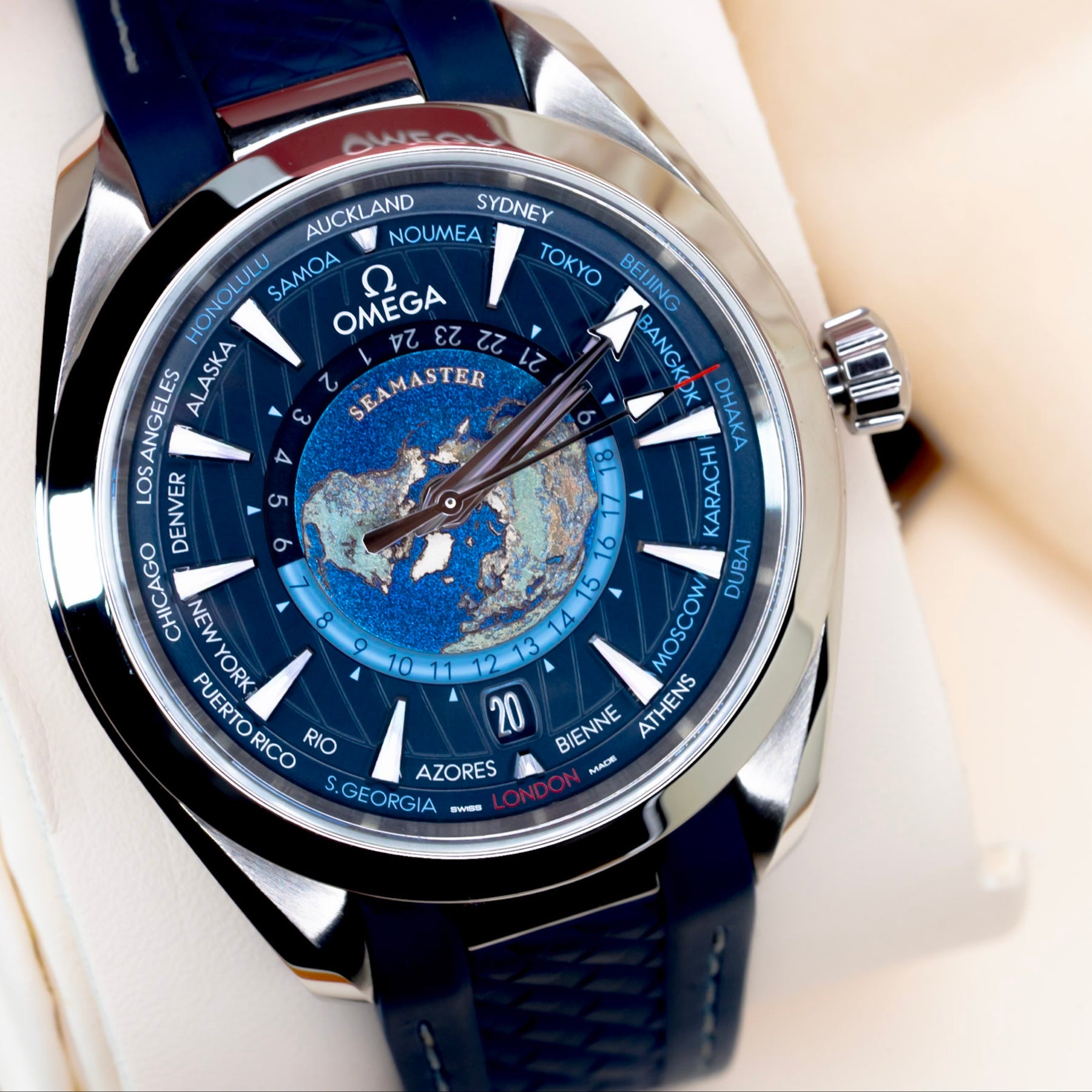 2025 Omega Seamaster Aqua Terra "World Timer" Complete Set