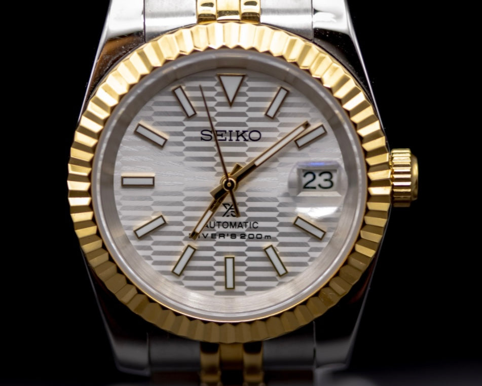 Seikomod White TwoTone DateJust image 0