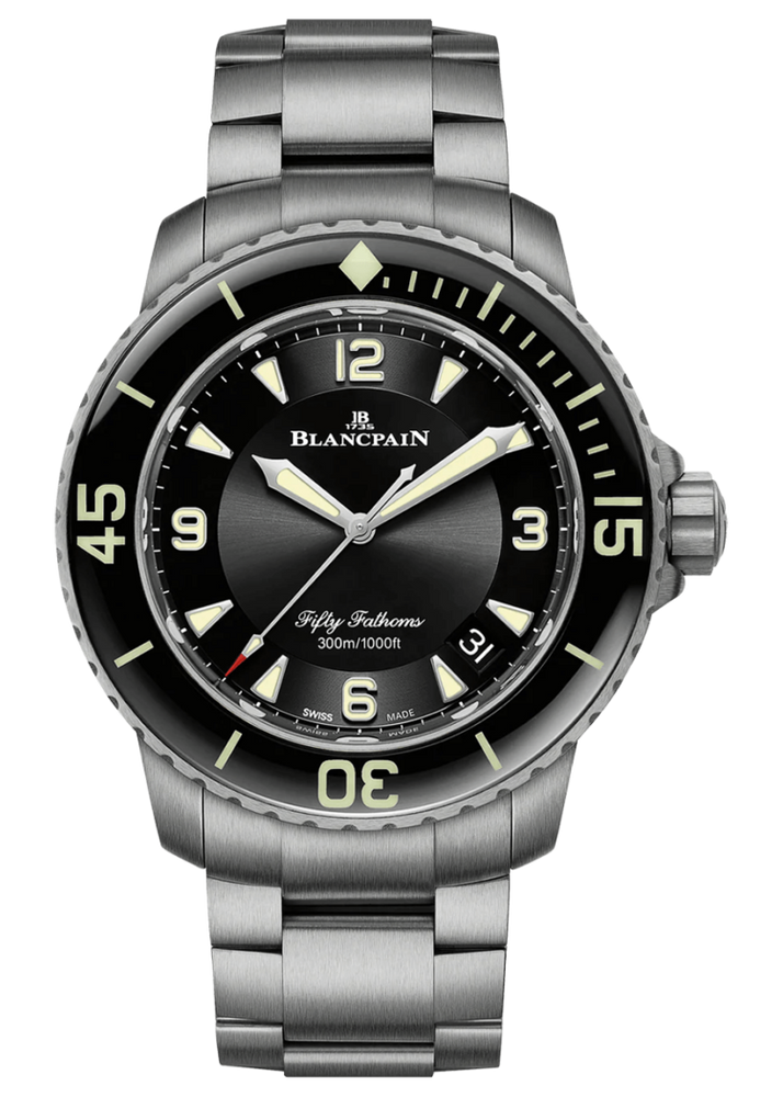 Blancpain Fifty Fathoms Automatique Black Dial Titanium Men's Watch - 5015 12B30 98B