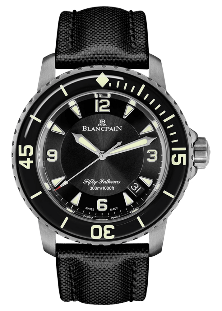 Blancpain Fifty Fathoms Automatique Titanium Black Sail-Canvas Men's Watch - 5015 12B30 B52B
