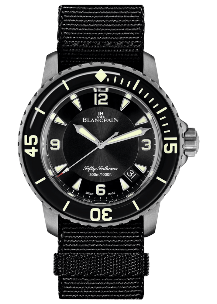 Blancpain Fifty Fathoms Automatique Titanium Black NATO Men's Watch - 5015 12B30 NABA
