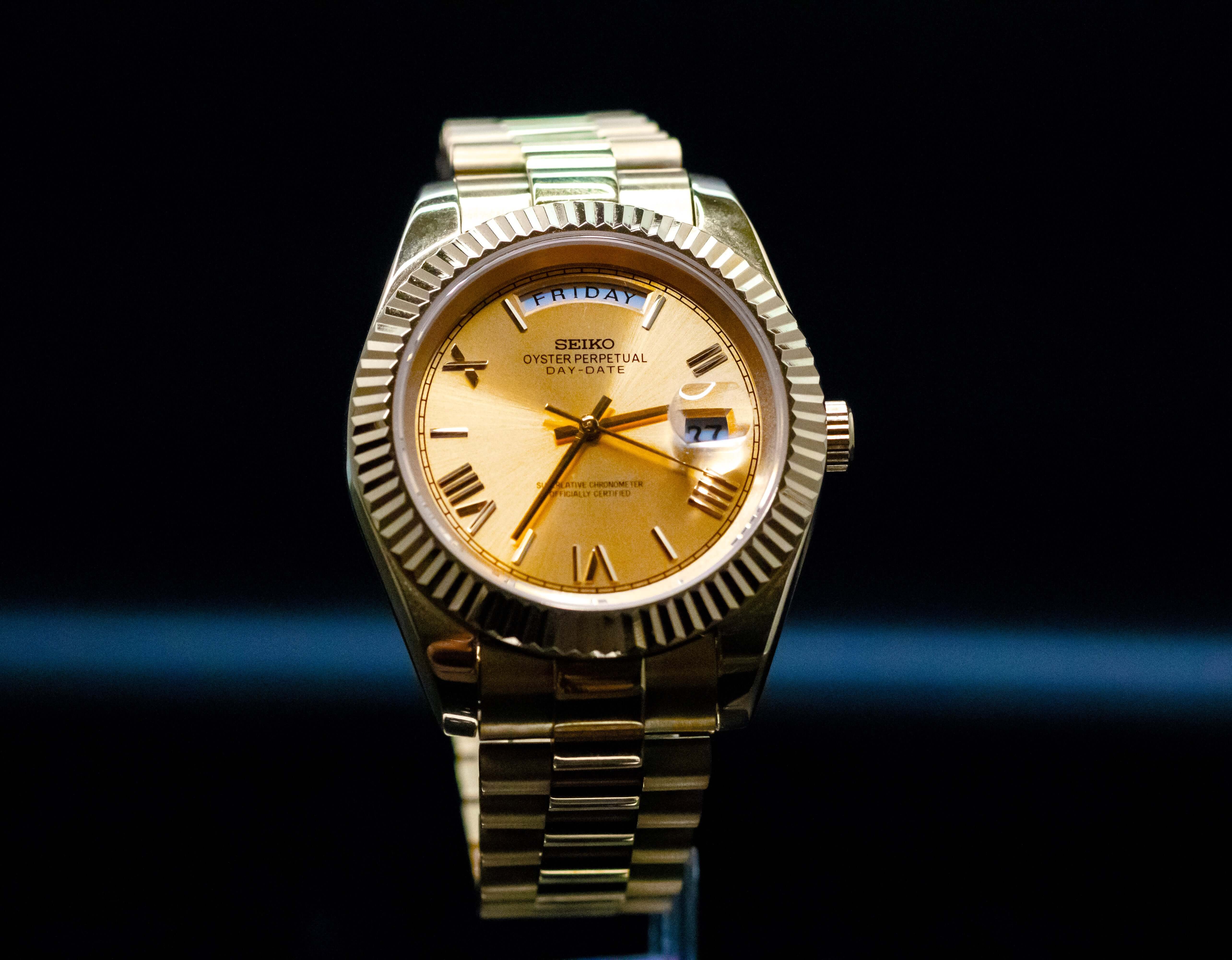 Seiko Mod Champagne Dial Gold Day Date – Kingdom Watch Company