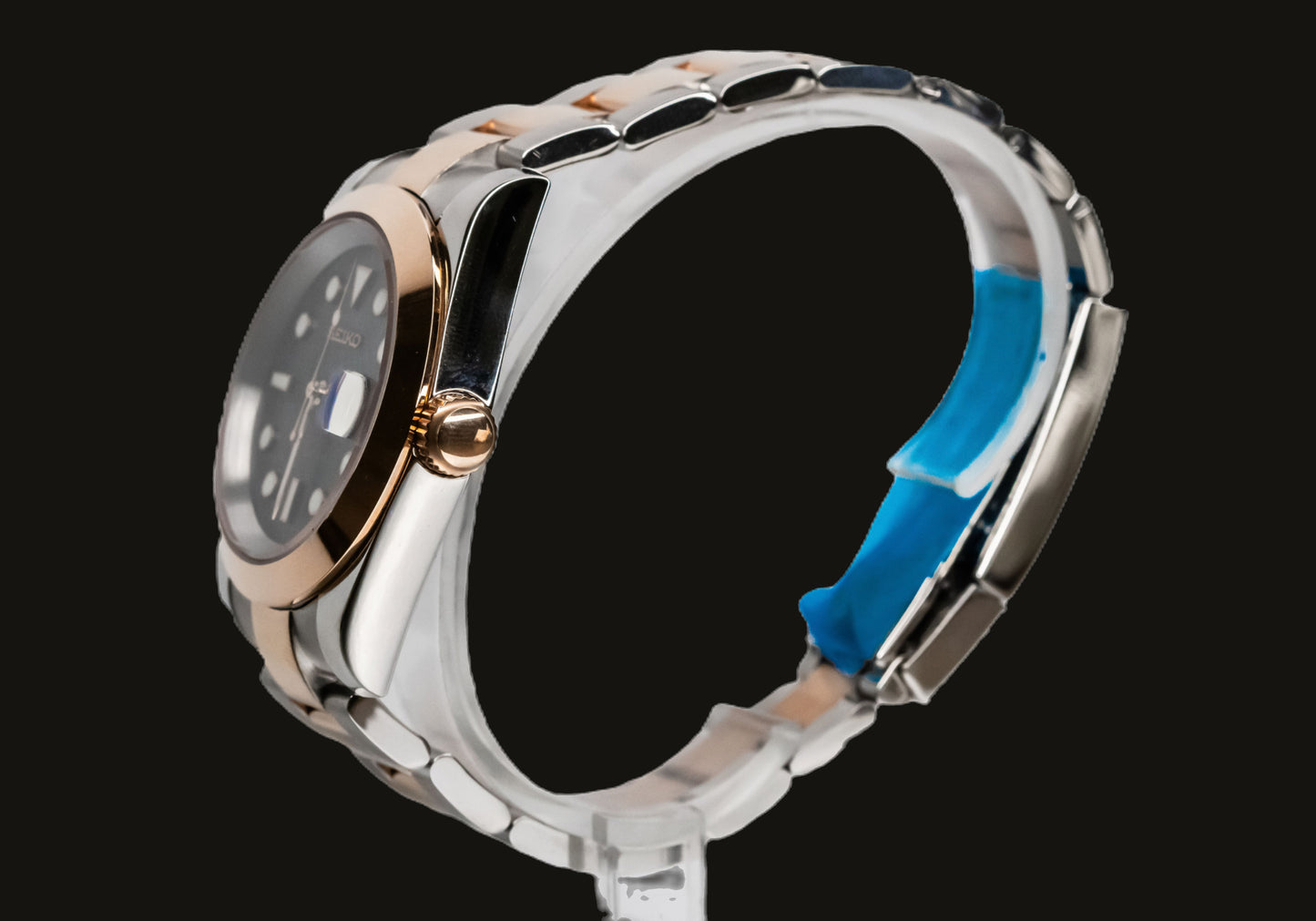Seikomod Black and Gold Two Tone DateJust_Smooth Bezel image 1
