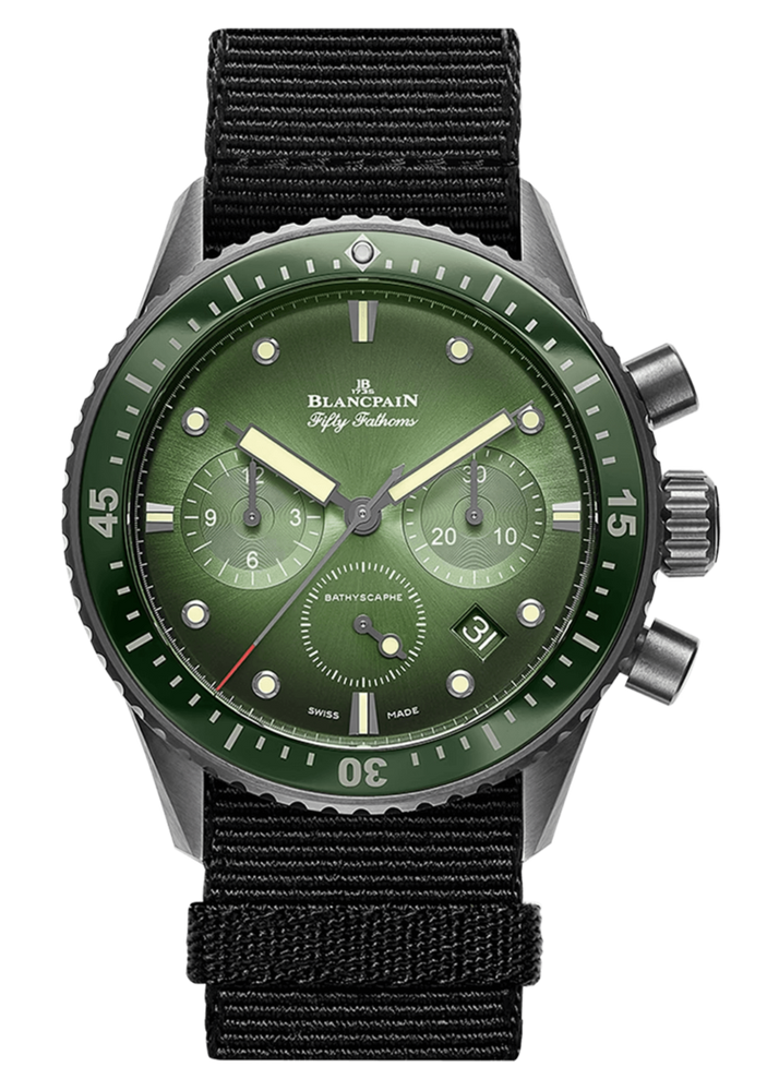 Blancpain Fifty Fathoms Bathyscaphe Tropical Green Chronographe Flyback Men's Watch - 5200 0153 NABA