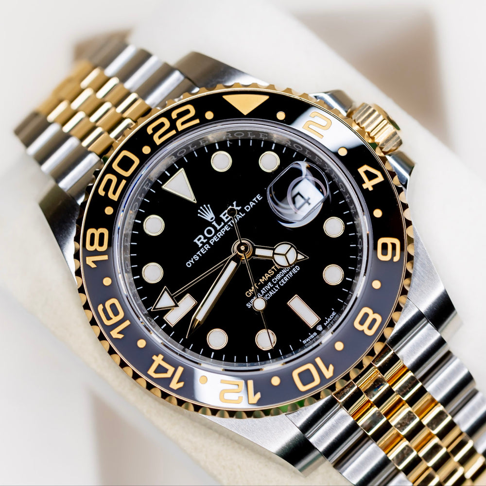 2026 Rolex GMT-Master II Zombie watch displayed with black dial and gold accents.