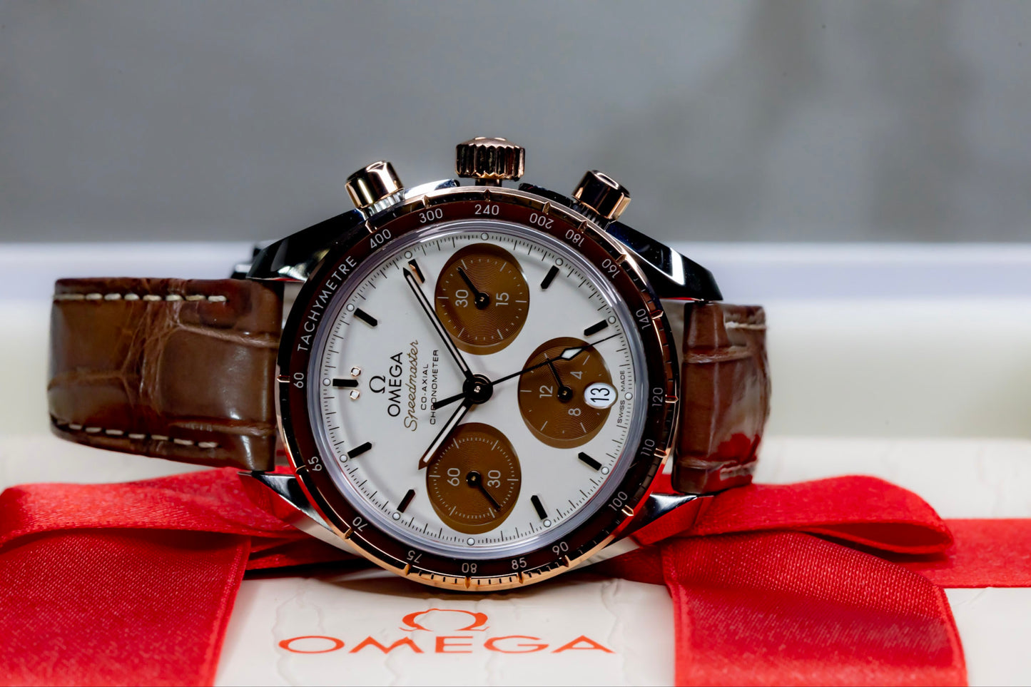 2024 Omega Speedmaster 38 Chrono "Cappuccino" Complete Set