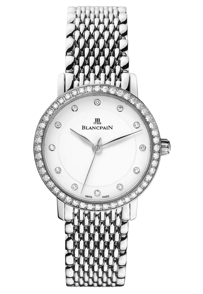 Blancpain Villeret Ultraplate Steel Mille Mailles Diamond Ultra-Slim Ladies Watch - 6102 4628 MMB