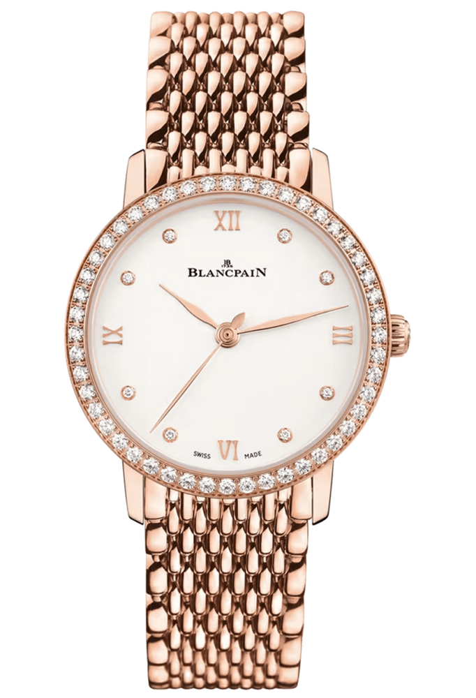 Blancpain Villeret Ultraplate Diamond Mille Mailles Red Gold Ladies Watch - 6104 2987 MMB