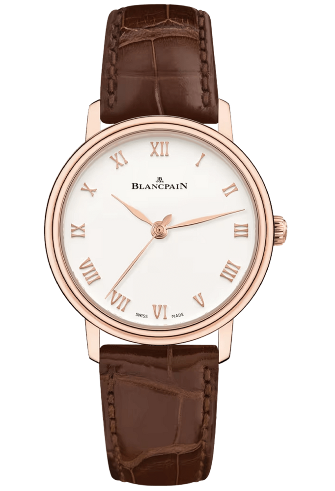 Blancpain Villeret Ultraplate 29mm Red Gold Brown Alligator Ladies Watch - 6104 3642 55A