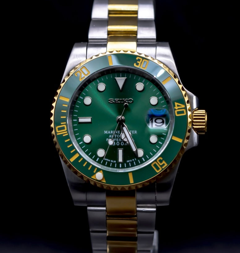 Seikomod Two Tone Green Diver image 0